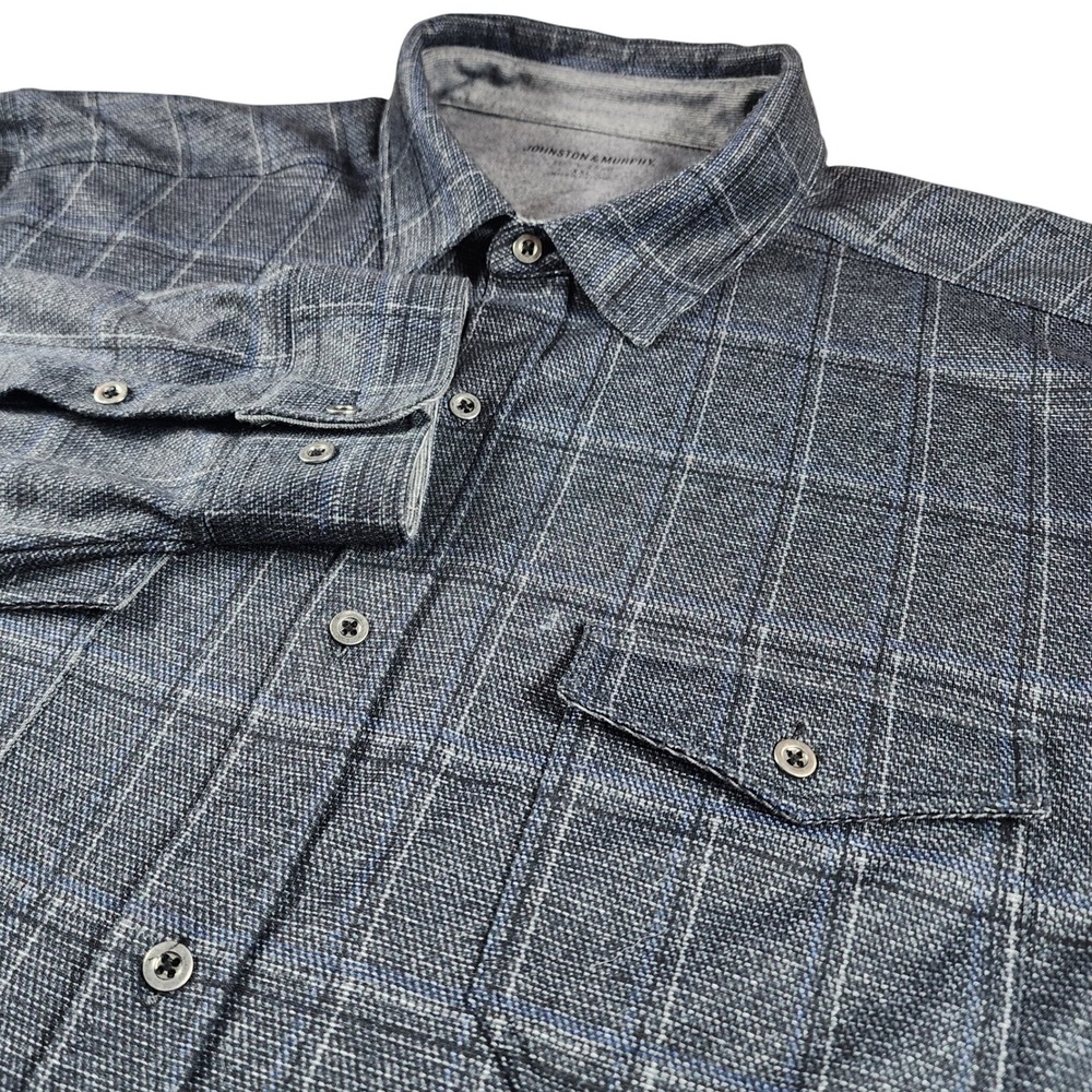 Johnston & Murphy Mens XXL Plaid Shirt Jacket Shacket Heavyweight Overshirt 2XL